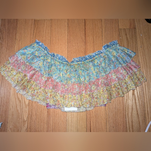 14. NWT ZIMMERMANN RESORT OFF THE SHOULDER CARNABY SPLICE FRILL CROP TOP - Picture 9 of 9